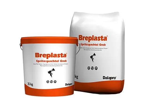 Breplasta Spritzspachtel Grob - Gebrauchsfertige Spritzspachtelmasse mit sehr hoher Füllkraft