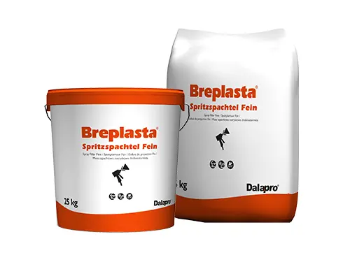 Breplasta Spritzspachtel Fein - Weiße Spritzspachtelmasse für den Neubau